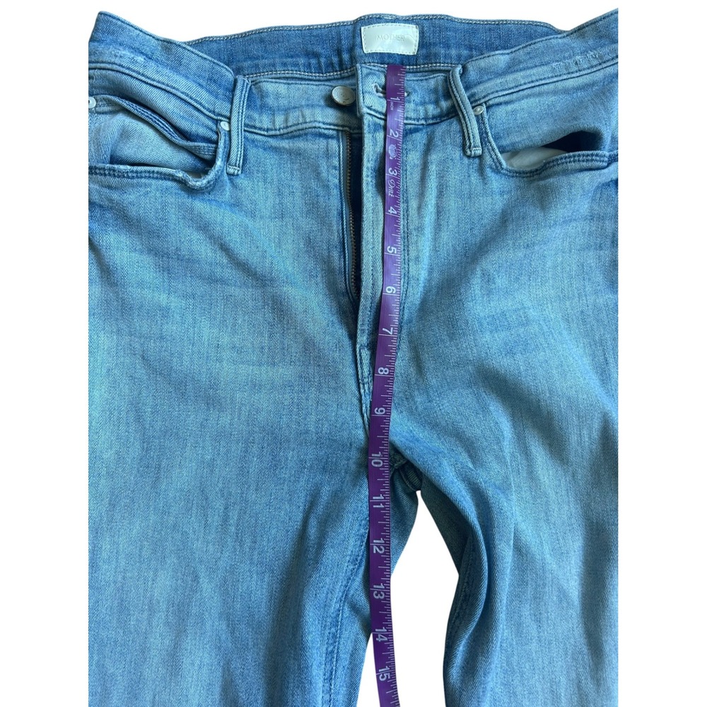 Mother The Doozy Fray Jeans Knock On Wood Light Wash High Rise Flare Size 30 - Picture 6 of 11